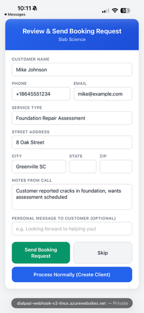 Approver reviews and sends booking request